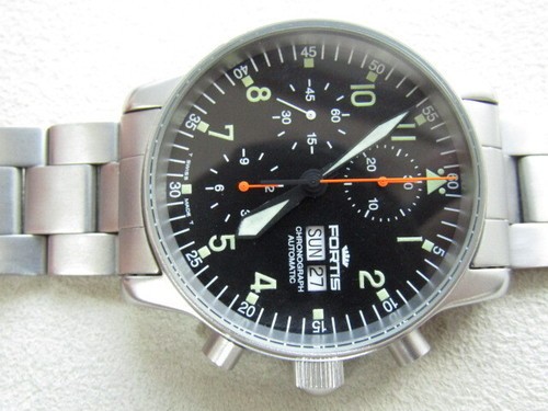 FORTIS Flieger Classic Automatic Chronograph Wristwatch Watch Arm 16~19cm r#