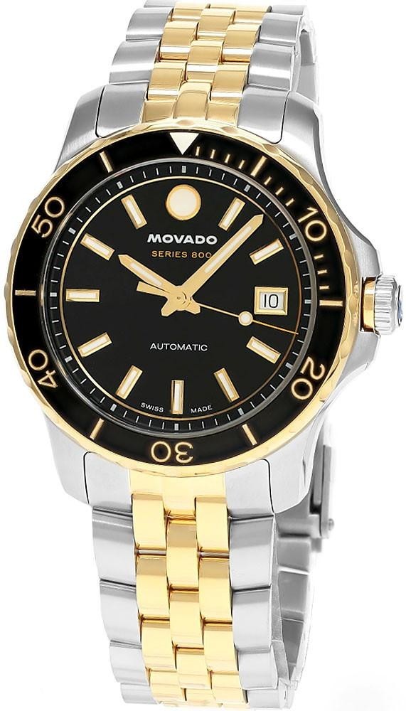 Movado Series 800 Automatic 40MM Black Dial Two-Tone Men’s Watch 2600199