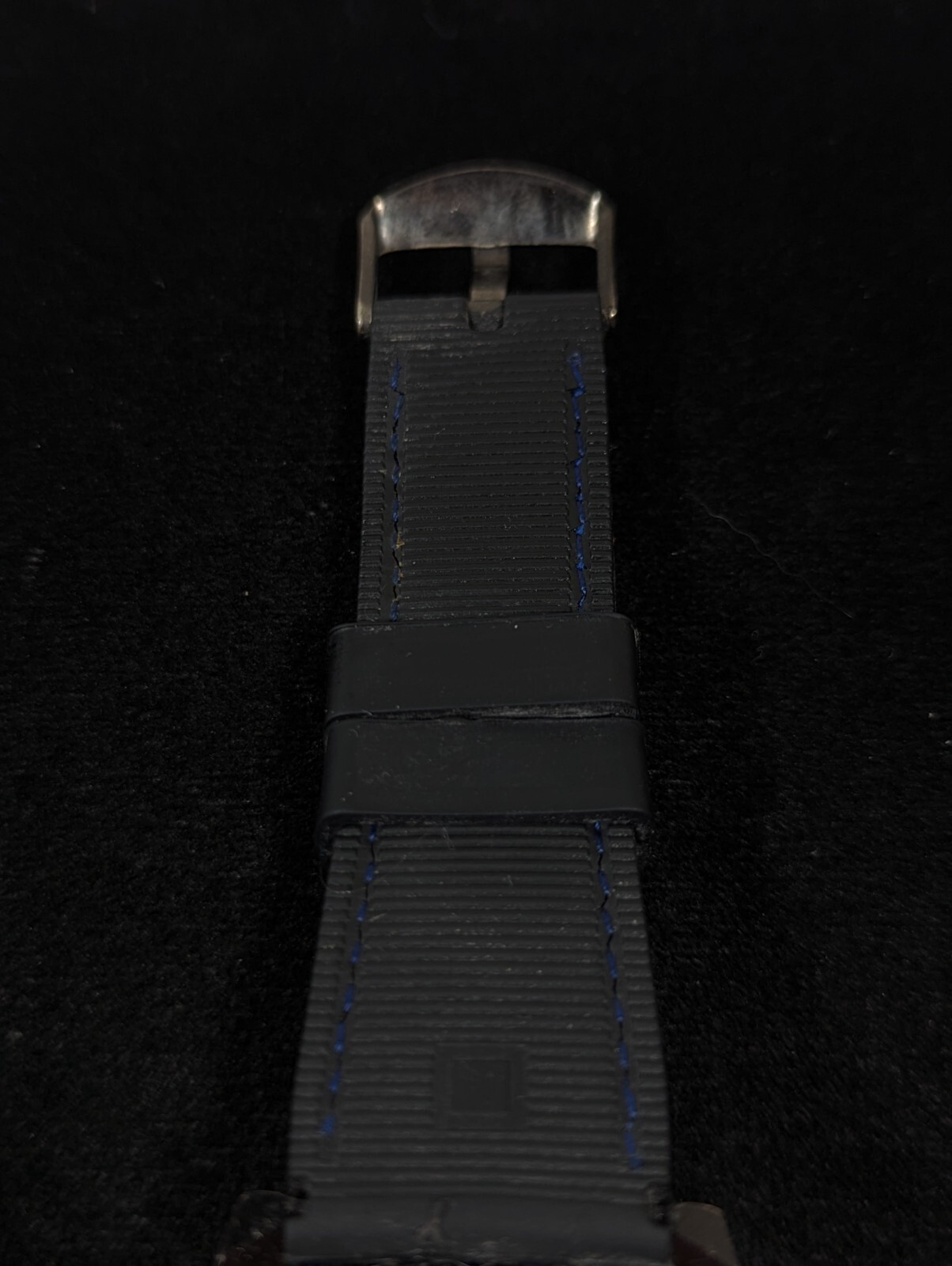 Charles Raymond Blue Dial Rotating Bezel Black Case Silicone Band Watch 8.5 In