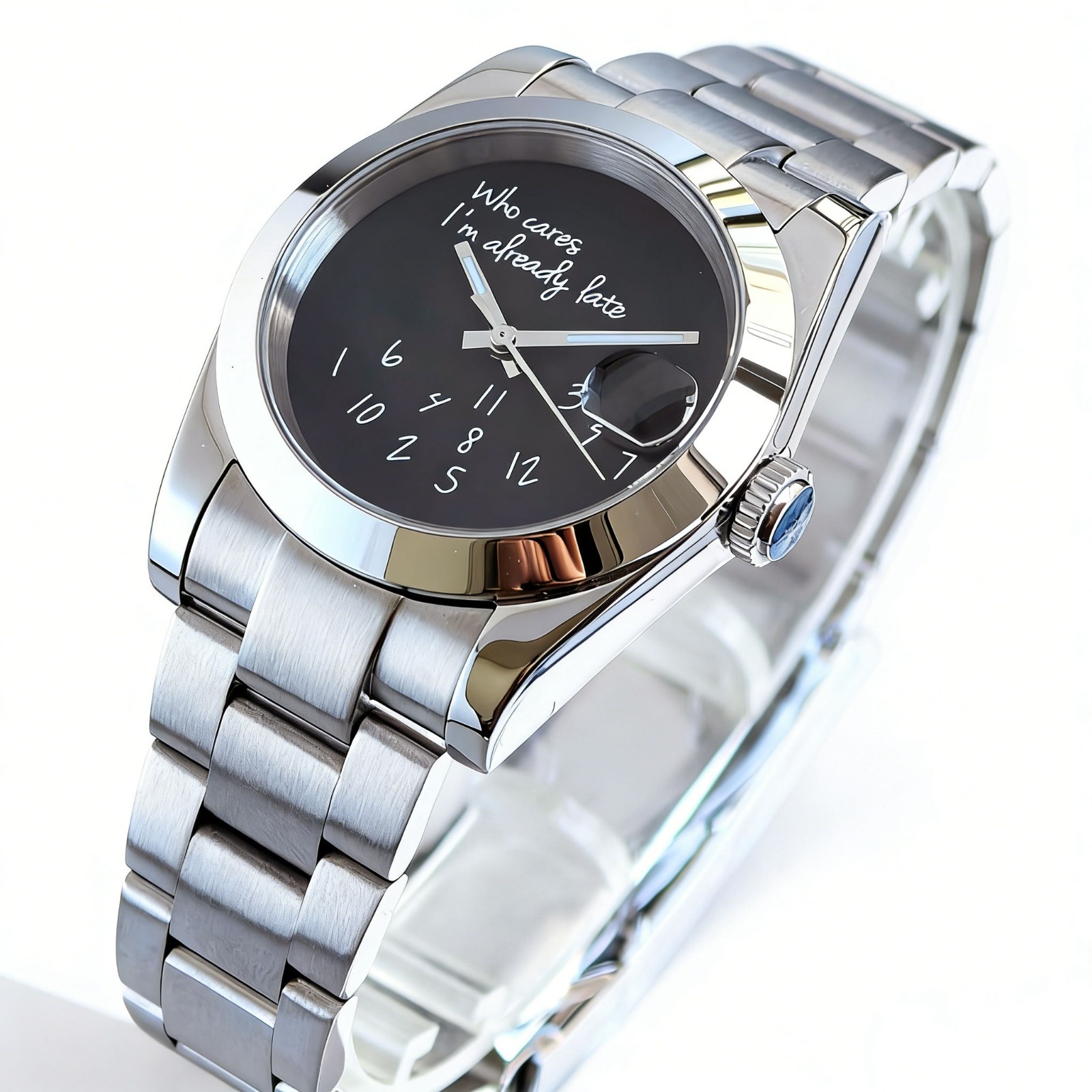 Black Date 36/39mm Sapphire Smooth Bezel 20ATM NH35 PT5000 Automatic Men Watch