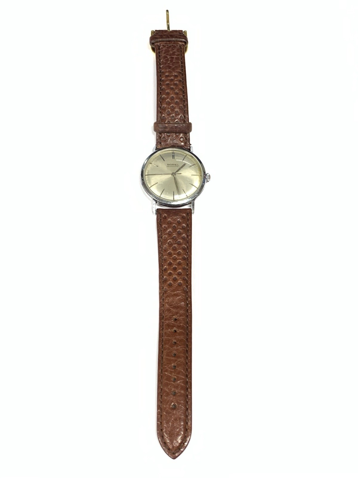 VINTAGE ERNEST BOREL NEUCHATEL MENS WATCH WRIST 18 L Genuine Leather 364249F