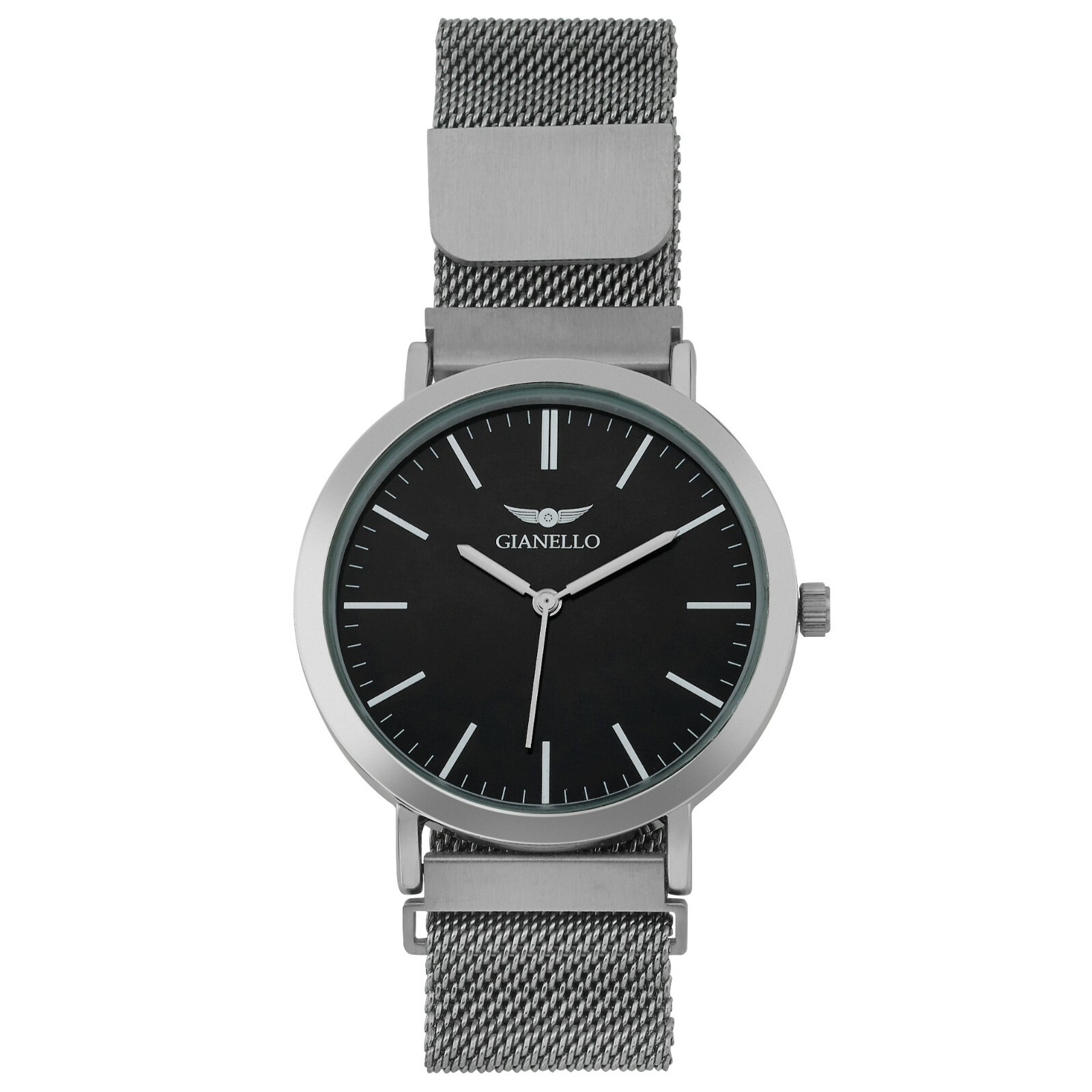 Gianello Mens Magnetic Closure Round 42mm Mesh Watch