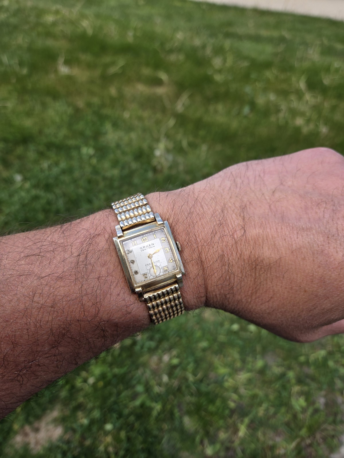 Vintage Gruen Veri-Thin Precision Manual Wind Wrist Watch Monogrammed w/h Date