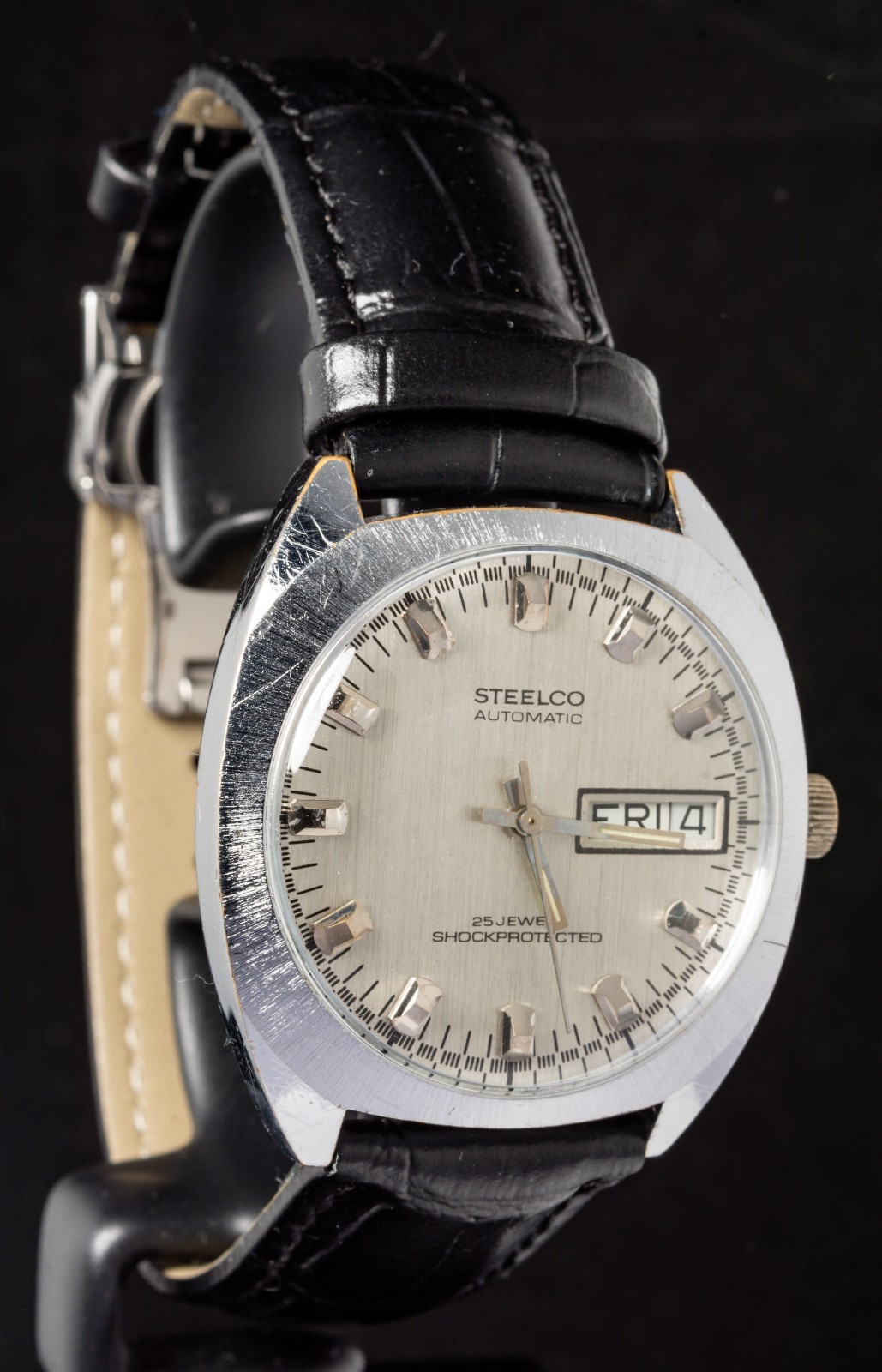 Steelco Silver Brushed Dial Men’s Automatic Vintage Watch — Working