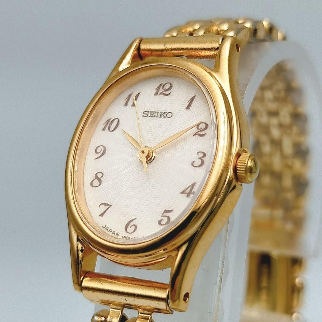 SEIKO Vintage Gold Ladies Quartz Watch New Battery Working Used Authentic Japan