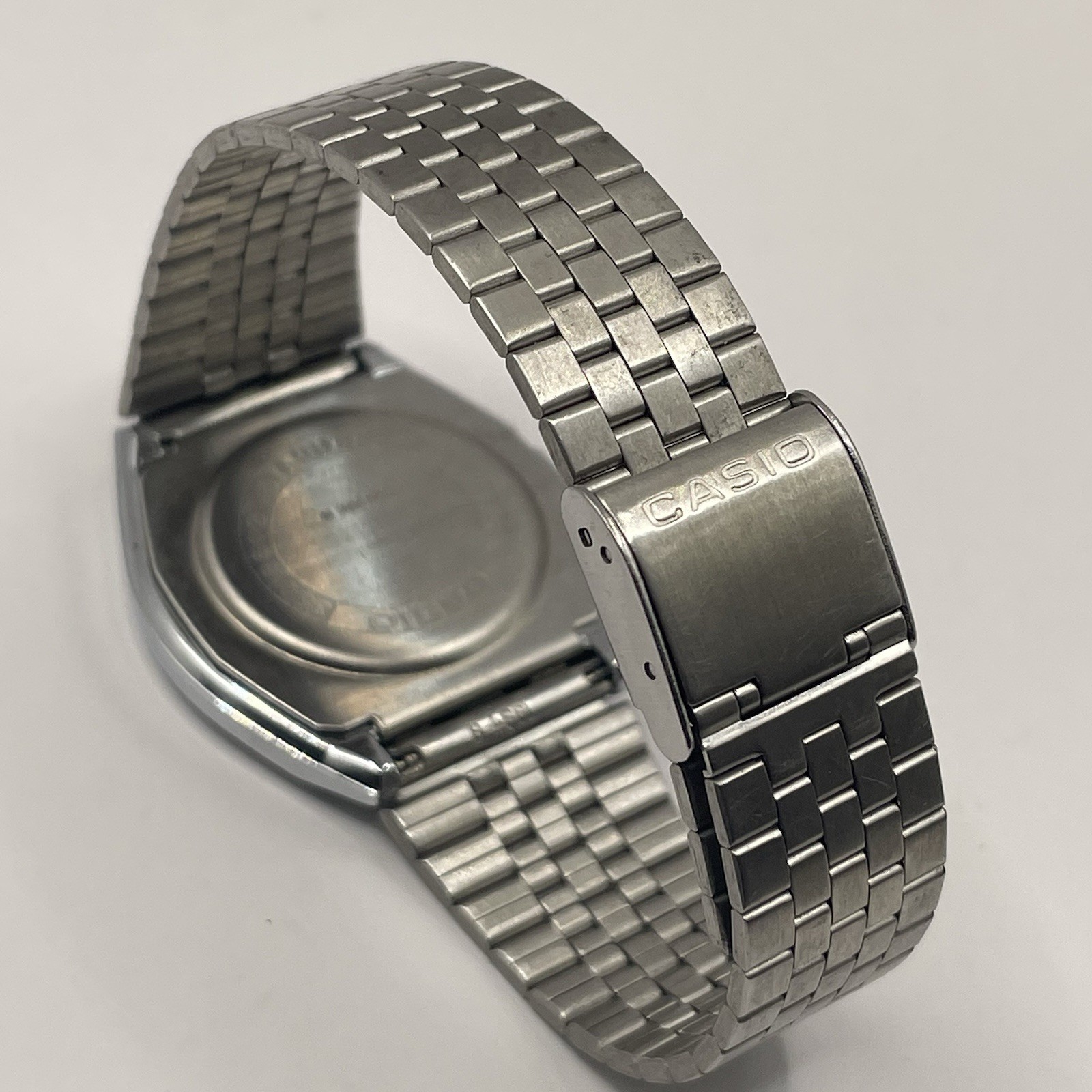Vintage Casio B612 Digital Watch Module 350 Silver Stainless Japan Rare Works
