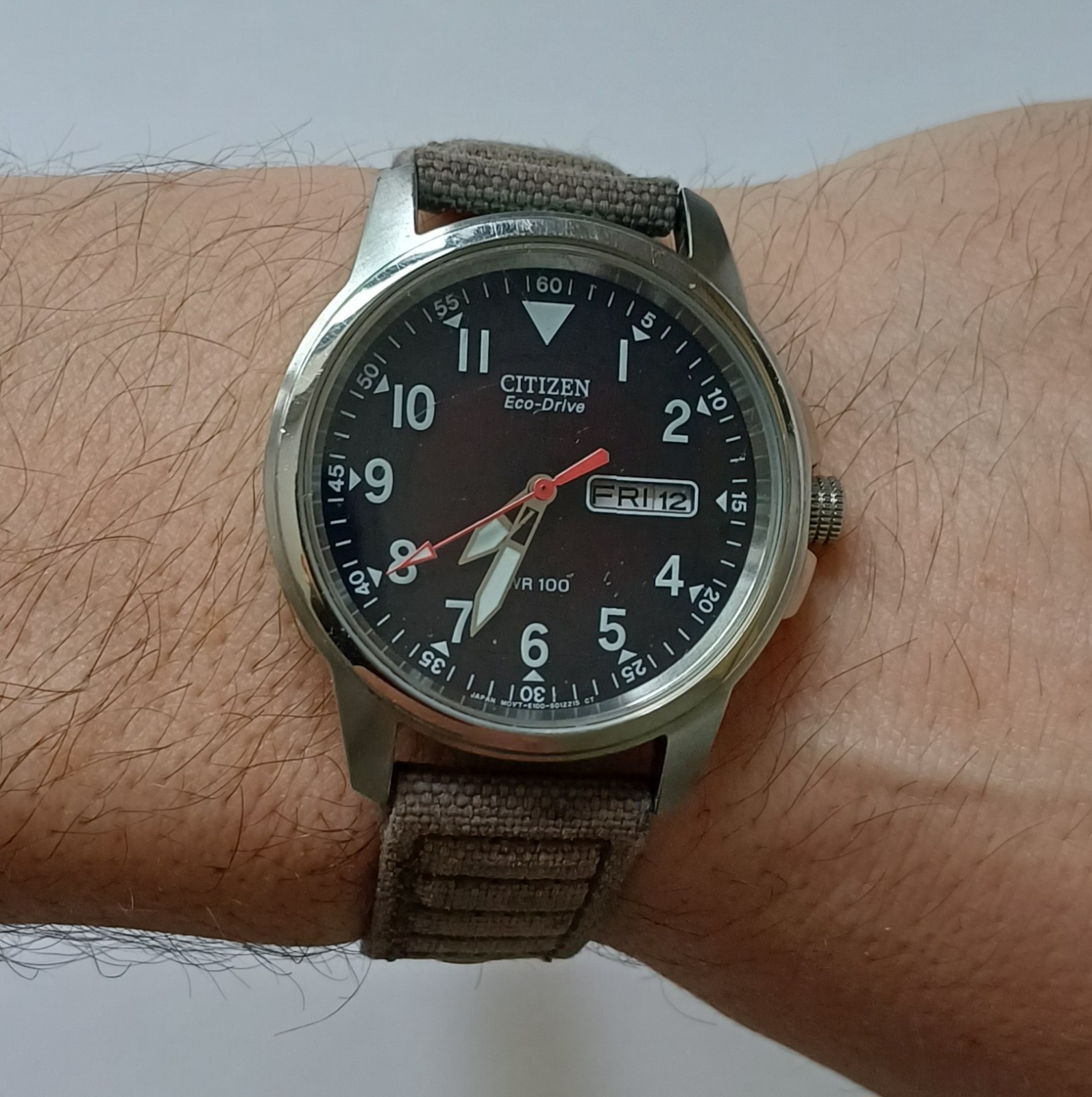 Citizen Men’s Eco-Drive Military Style Day/Date Quartz Watch BM8180-03E, 37 mm