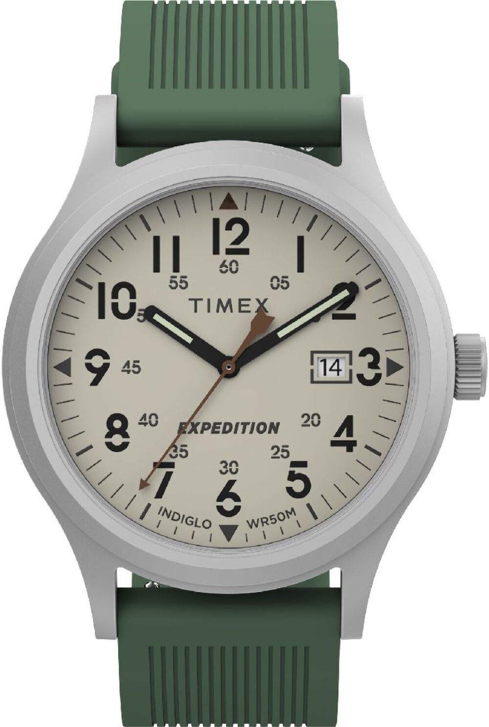 Timex TW4B30100 Men’s Expedition Acadia 40mm Green Silicone Strap Watch