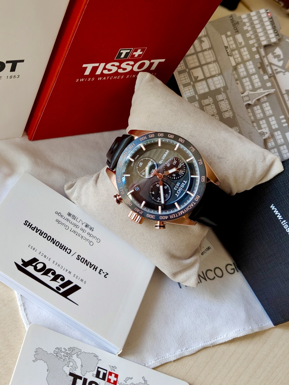 Tissot PRS516 Motorsport Racing Steel Chronograph Men’s Watch Black & Gold Dial