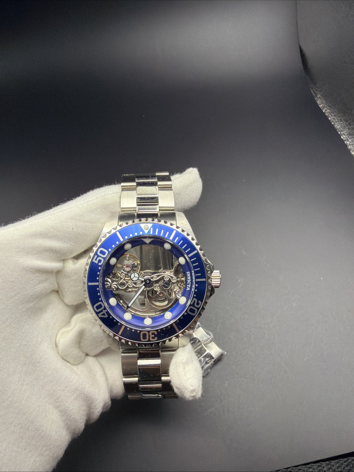 Invicta Pro Diver Ghost Bridge Mechanical Swiss Blue Dial Stainless Men’s Watch