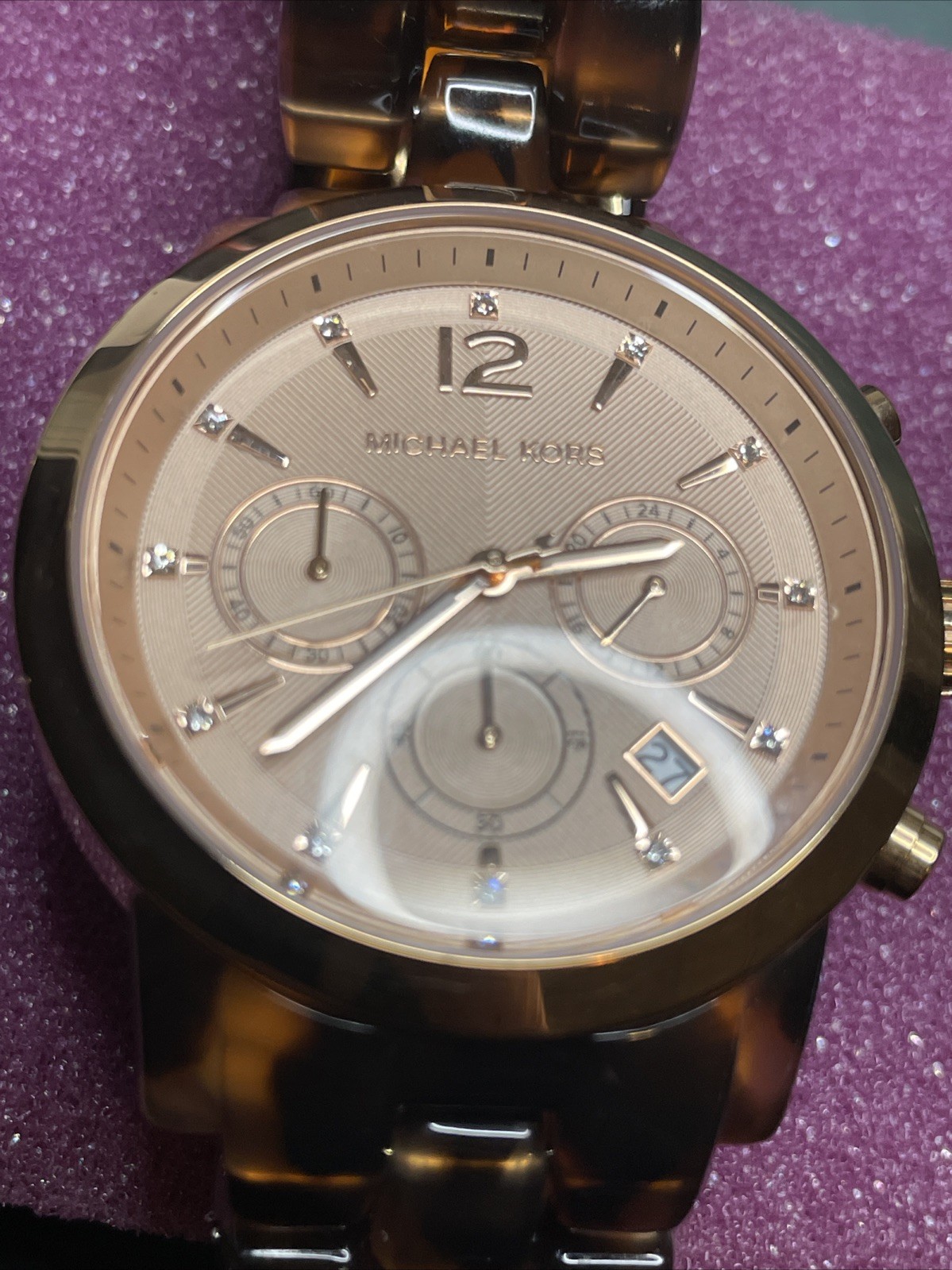 Michael Kors MK6199 Audrina Tortoise-Acetate and Rose Gold-Tone Watch 42MM