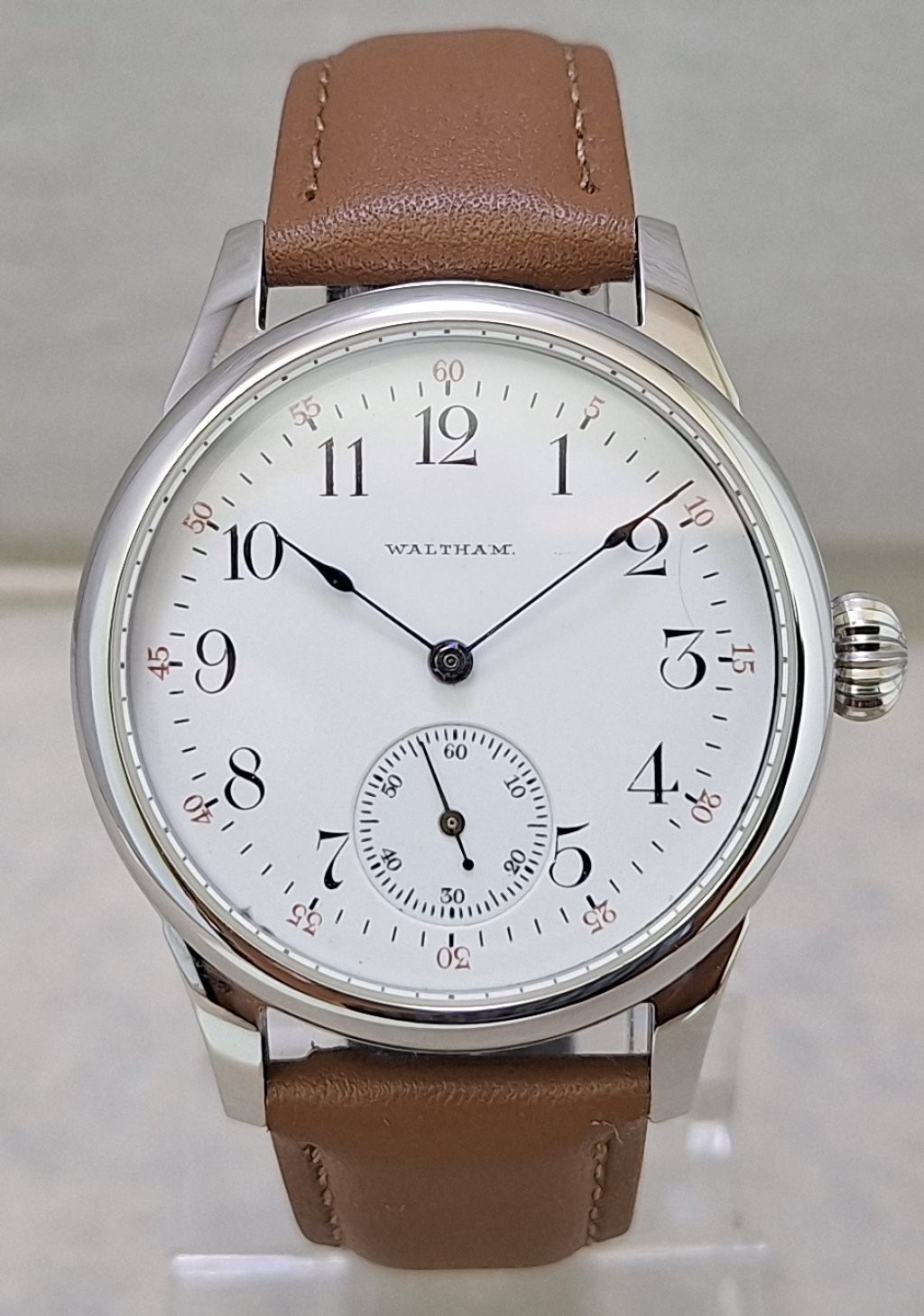 Waltham 6s Pocket to Wrist Watch Conversion 40mm Stainless Wrist Watch Year 1902