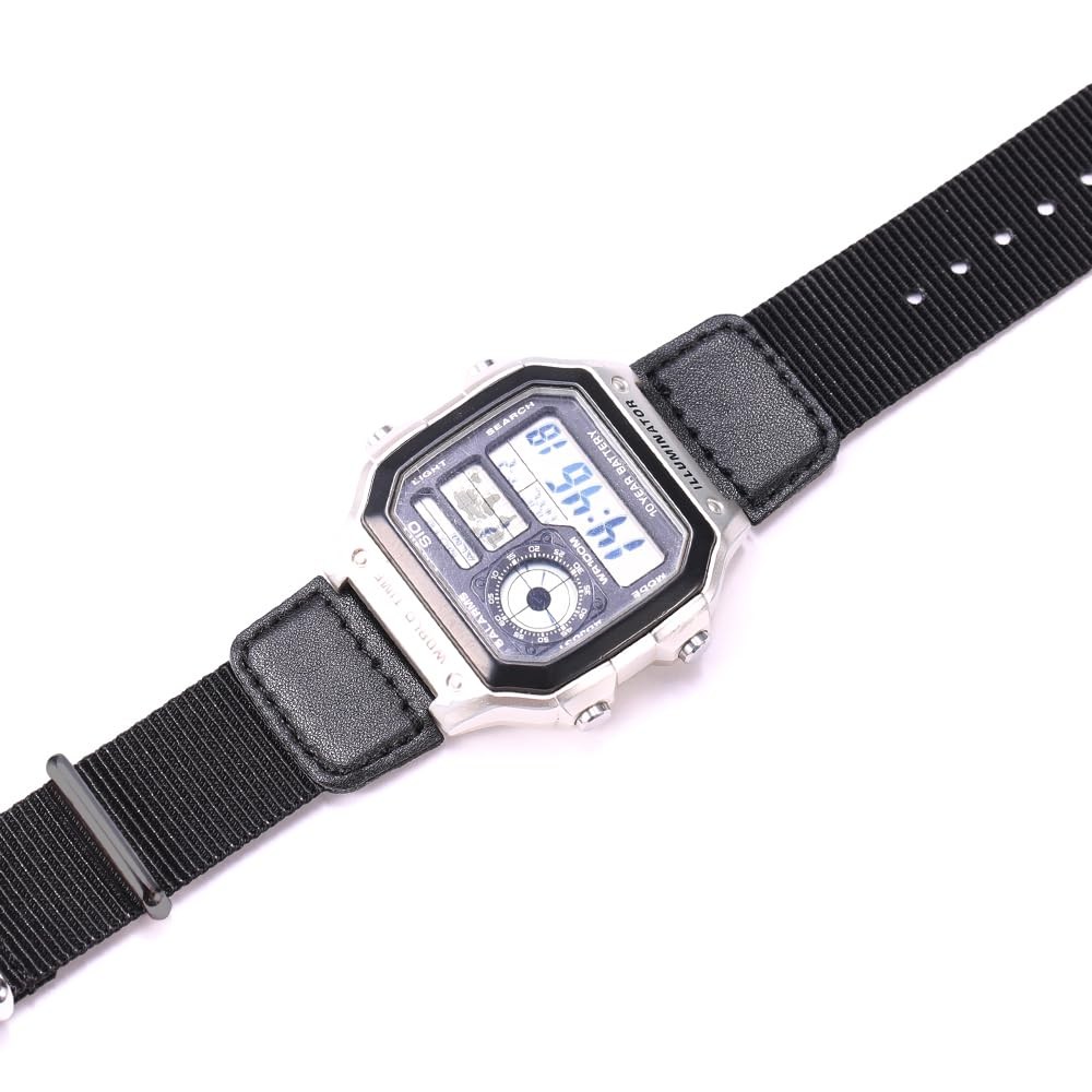 Military Nylon strap Compatible with Casio AE1200WH AE1500WH A158WA W800H SGW-30