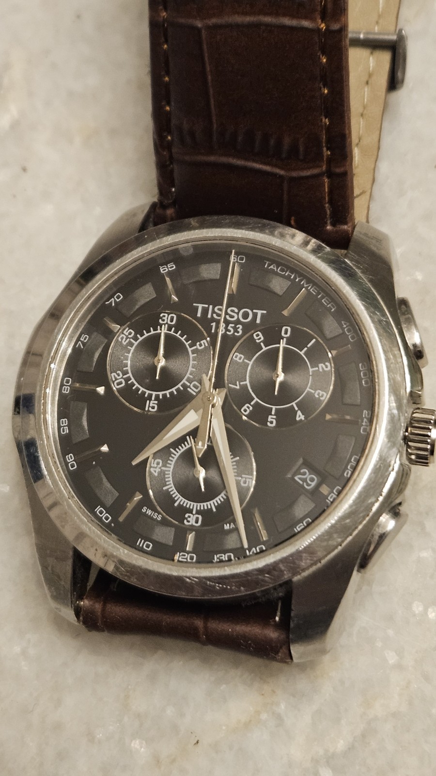 Tissot 1853 Men’s Quartz Chronograph Date Tachymeter Black Dial 42mm 100m