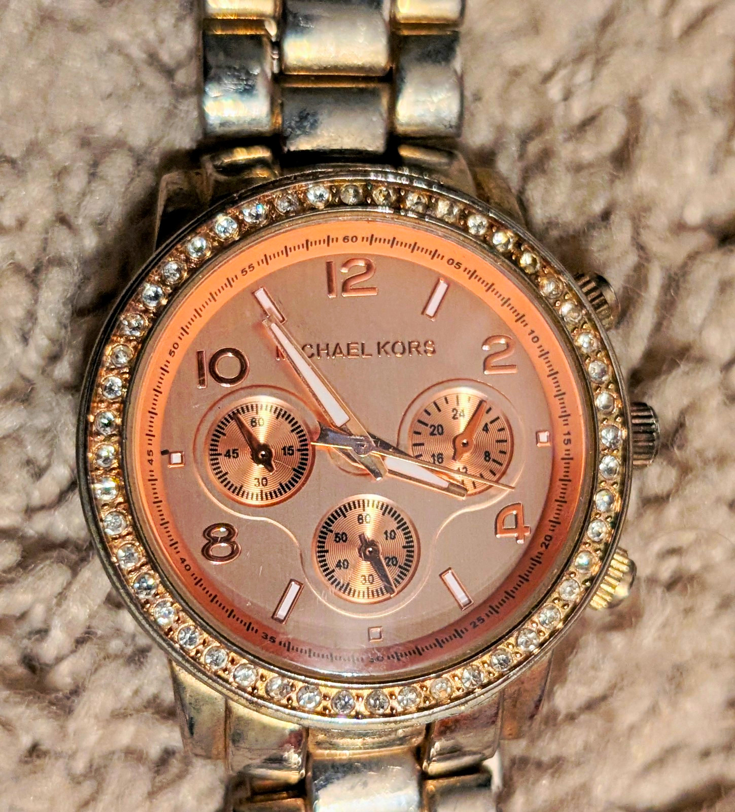 Michael Kors DUPE Women’s Multi-Dial Quartz Watch 100m Rhinestone Bezel