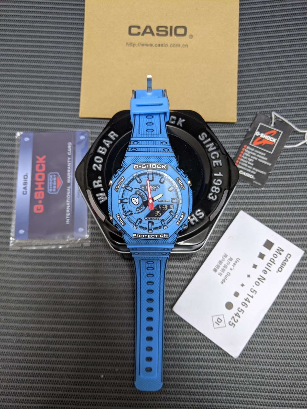 Casio G-Shock GA-2100MNG Light Blue CasiOak Analog-Digital Watch New