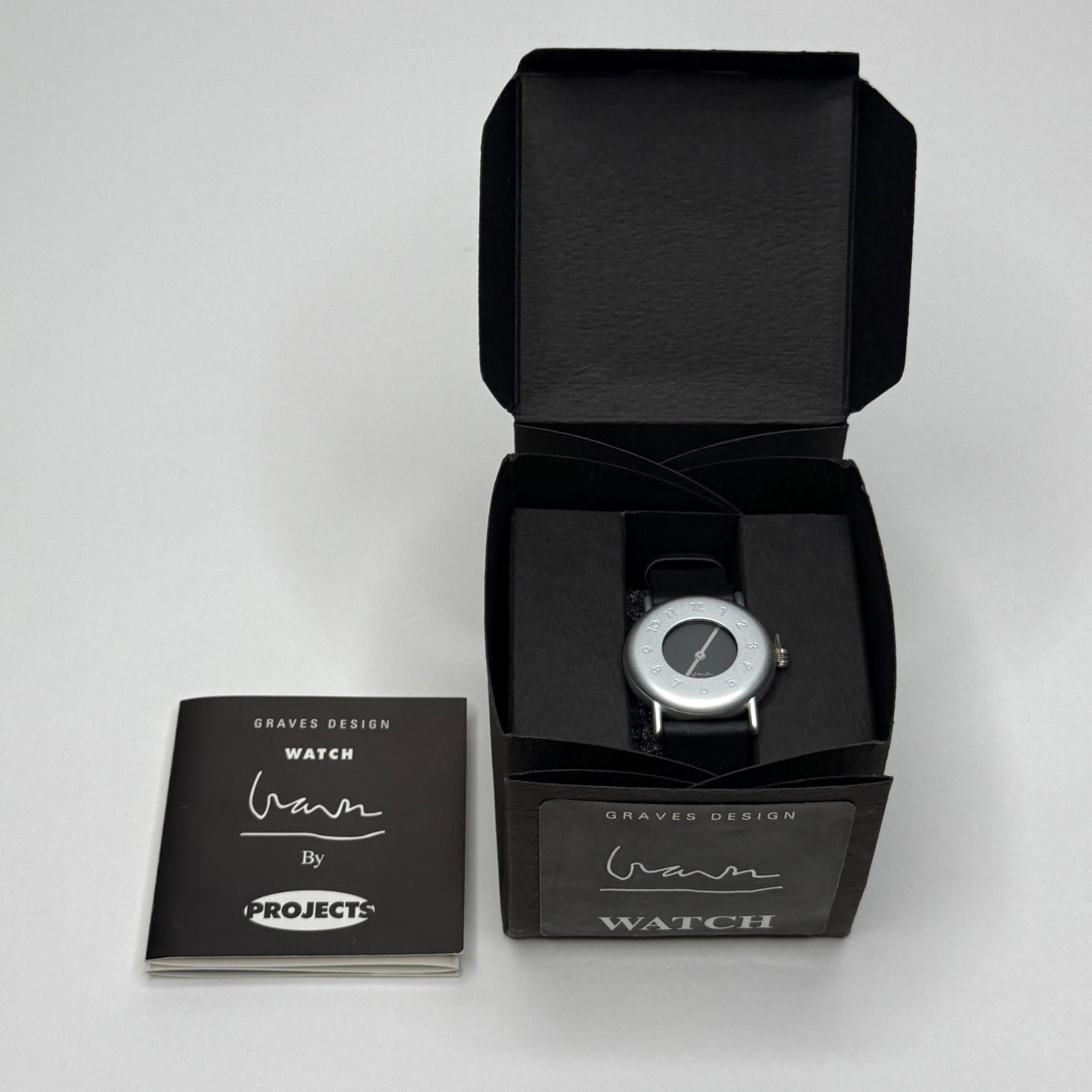 RARE NOS NIB Vintage Projects Michael Graves OH Watch HWRMAR 8001/B Black 1994