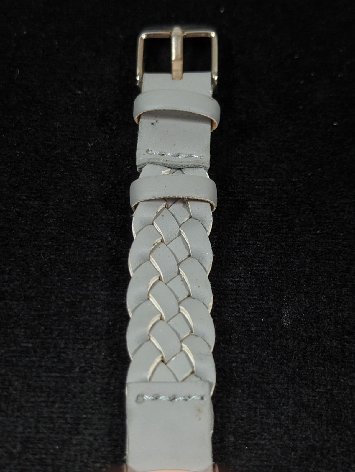 Francesca’s Rose Gold Tone Round Case Gray Braided Band Watch