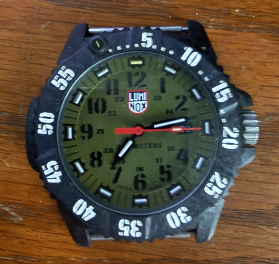 Luminox Master Carbon SEAL 3813 Green Dial 3800 Series Head Only Watch