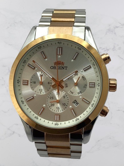 Refurbished Rare Two-Tone Orient Chronograph-Date Display Quartz Men’s Watch