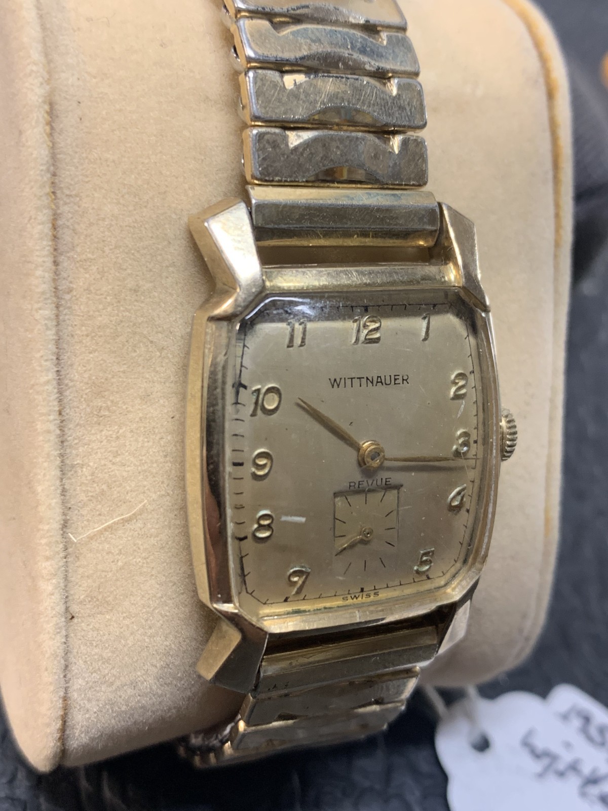 Vintage 1950s Wittnauer Revue Gold Filled Mechanical Wristwatch Runs