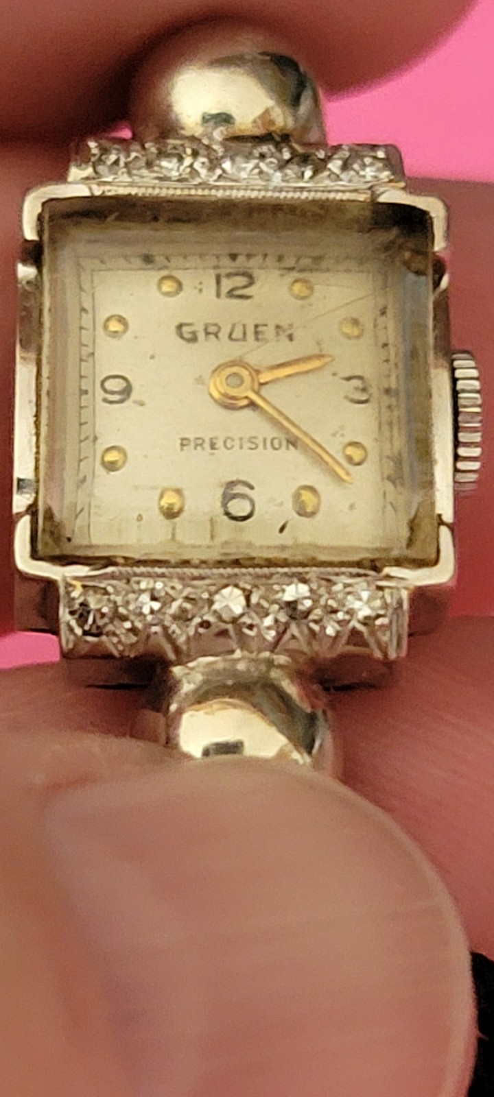 Gruen Precision Vintage Women’s Watch, 14k With Diamonds. In Great Working Cond