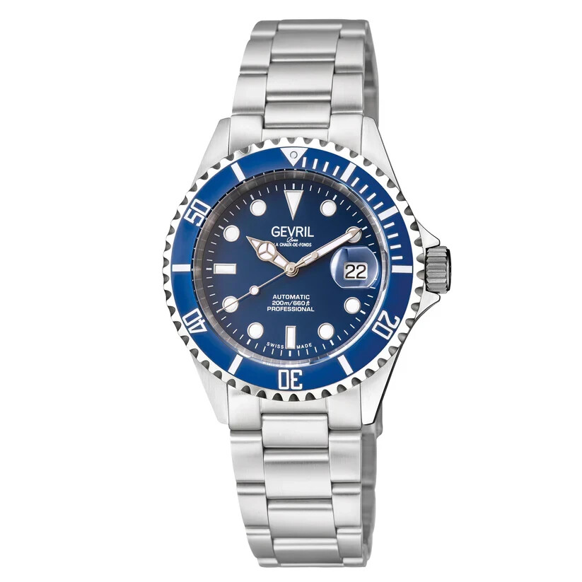 Gevril Wall Street Stainless Steel 43mm Swiss Automatic Wristwatch 4851A