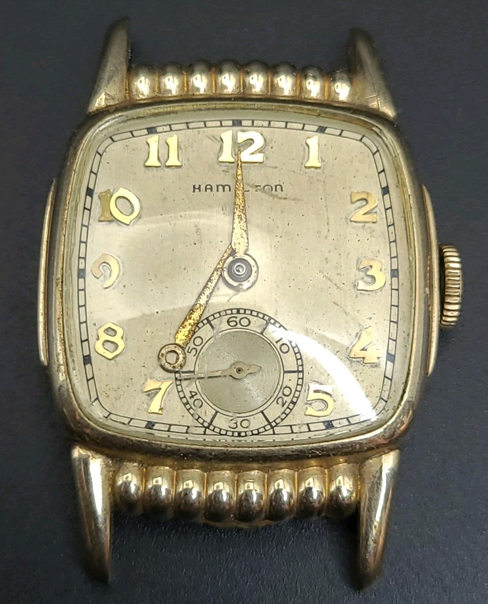 Vintage Art Deco Hamilton 987A 17 Jewel 10K Gold Filled Watch Parts Repair