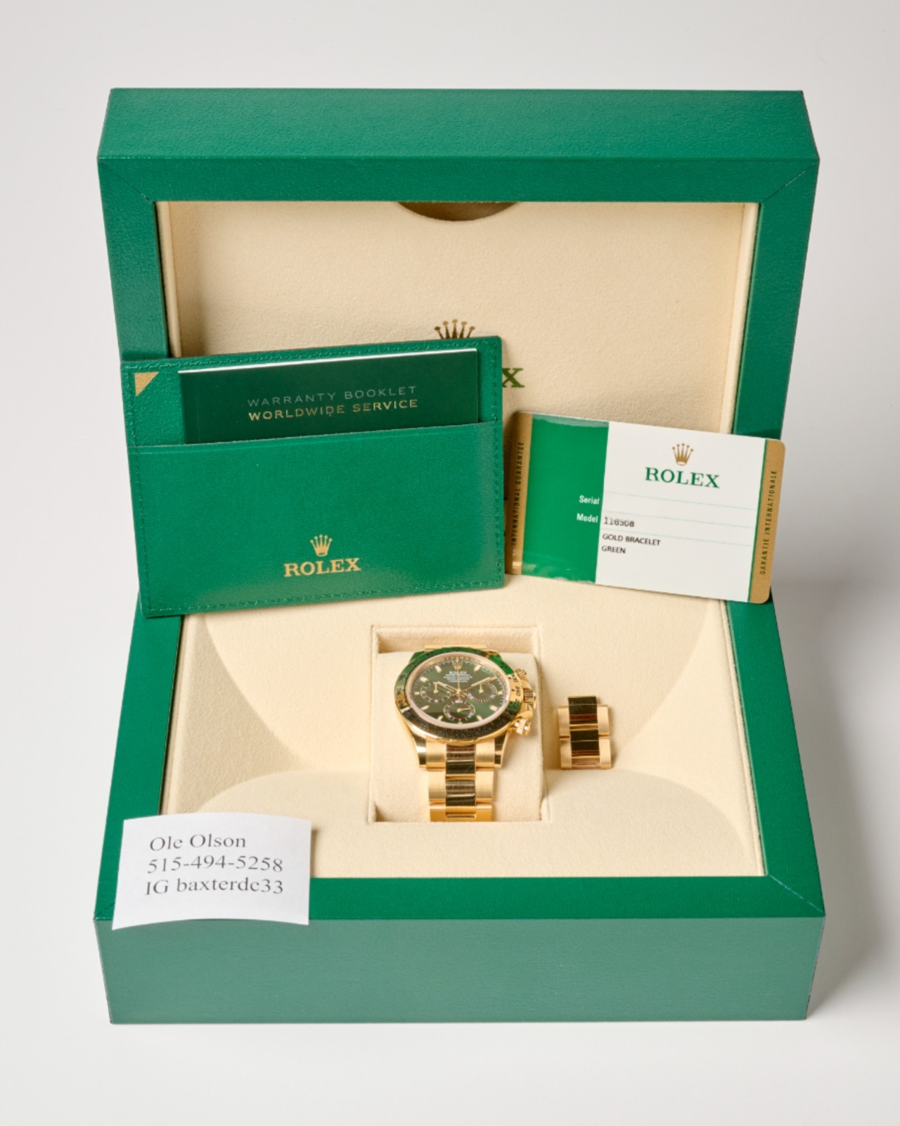 Rolex Cosmograph Daytona 116508 Gold Oyster Bracelet with Gold Bezel