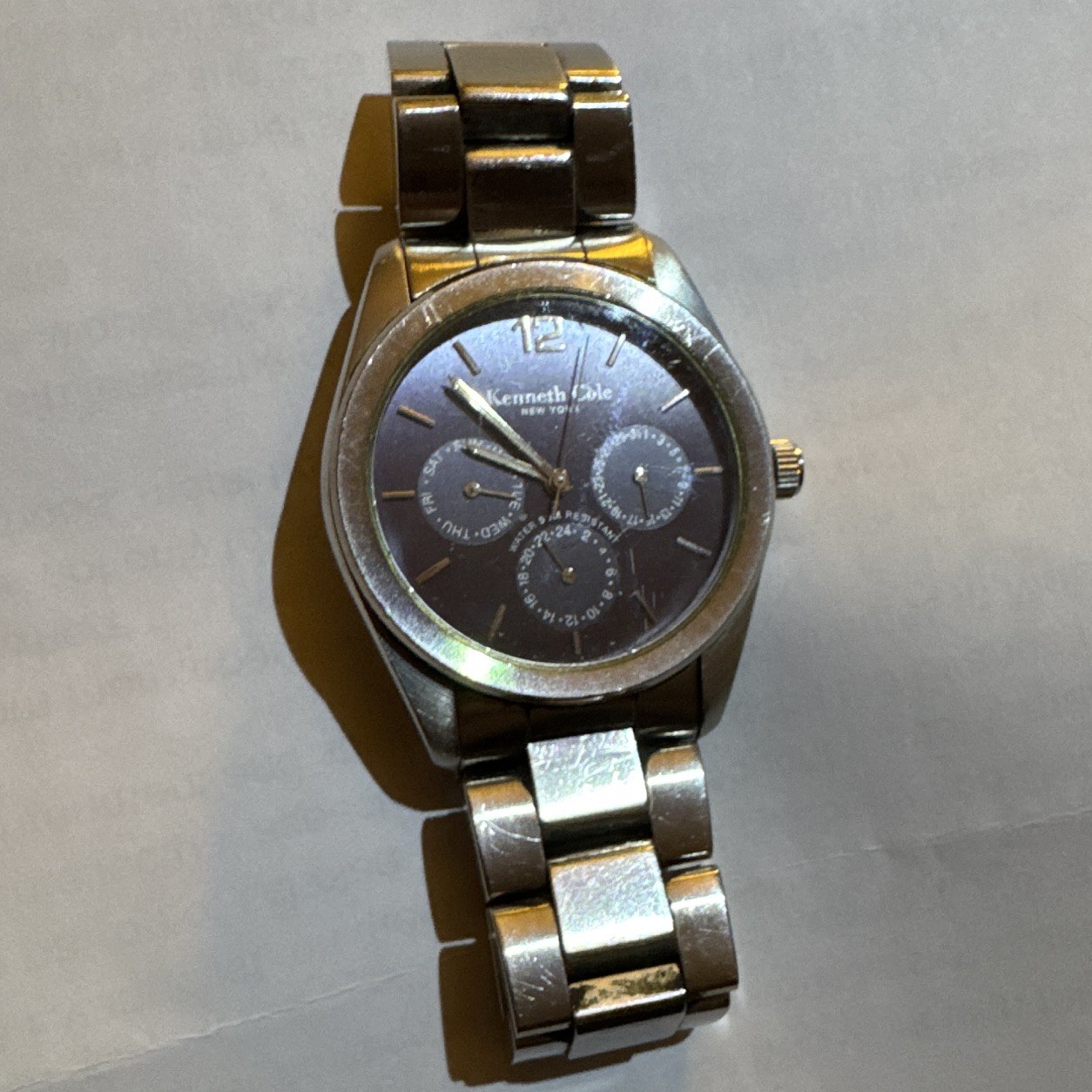 Kenneth Cole New York Blue Dial Quartz 40mm Silver-Tone Metal Bracelet 30m