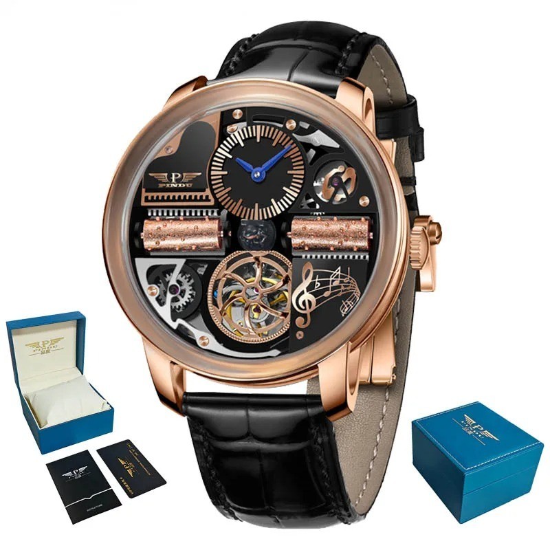 PINDU New Men Watch Mechanical Classic Series 45.5MM Godfather Luxury M2791B