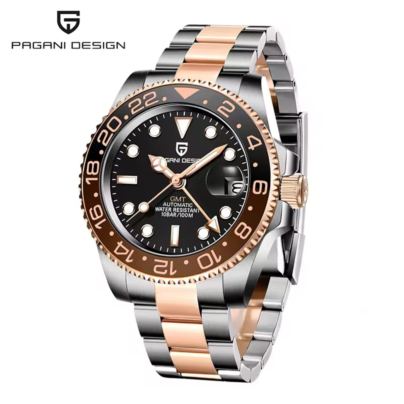 Pagani Design 1662 40mm Pilot GMT 4 Hand 24hr Bezel Sapphire Date 100m Automatic