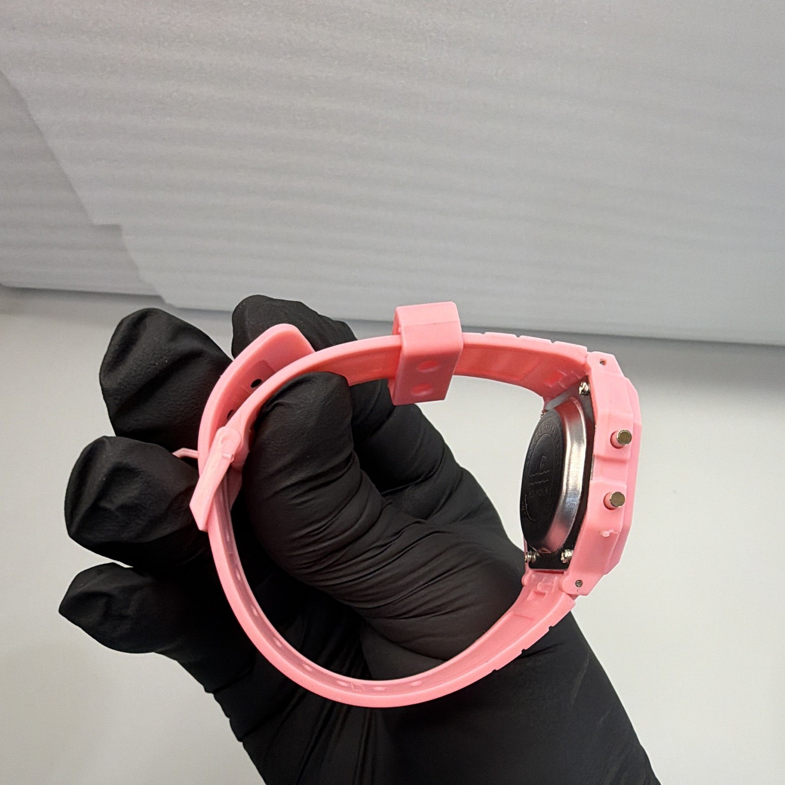 Custom “Bubblegum Pop” Retro Digital Watch – Pink | Smoke Gradient Lens