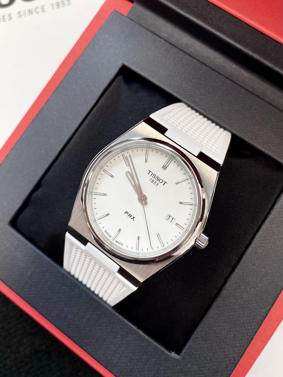 Tissot PRX 40mm White Dial White Rubber Quartz T137.410.17.011.00 New
