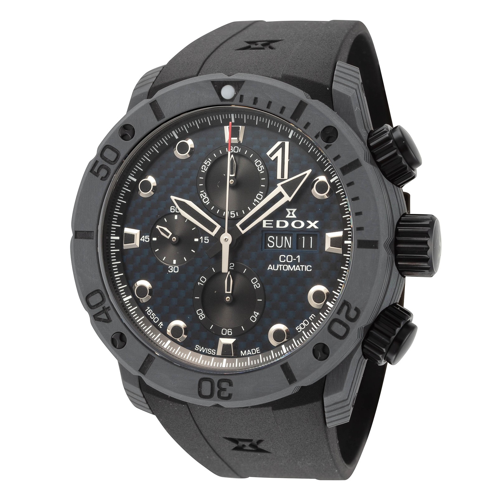 Edox Men’s CO-1 45mm Automatic Chronograph Watch 01125-CLNGN-BUNN