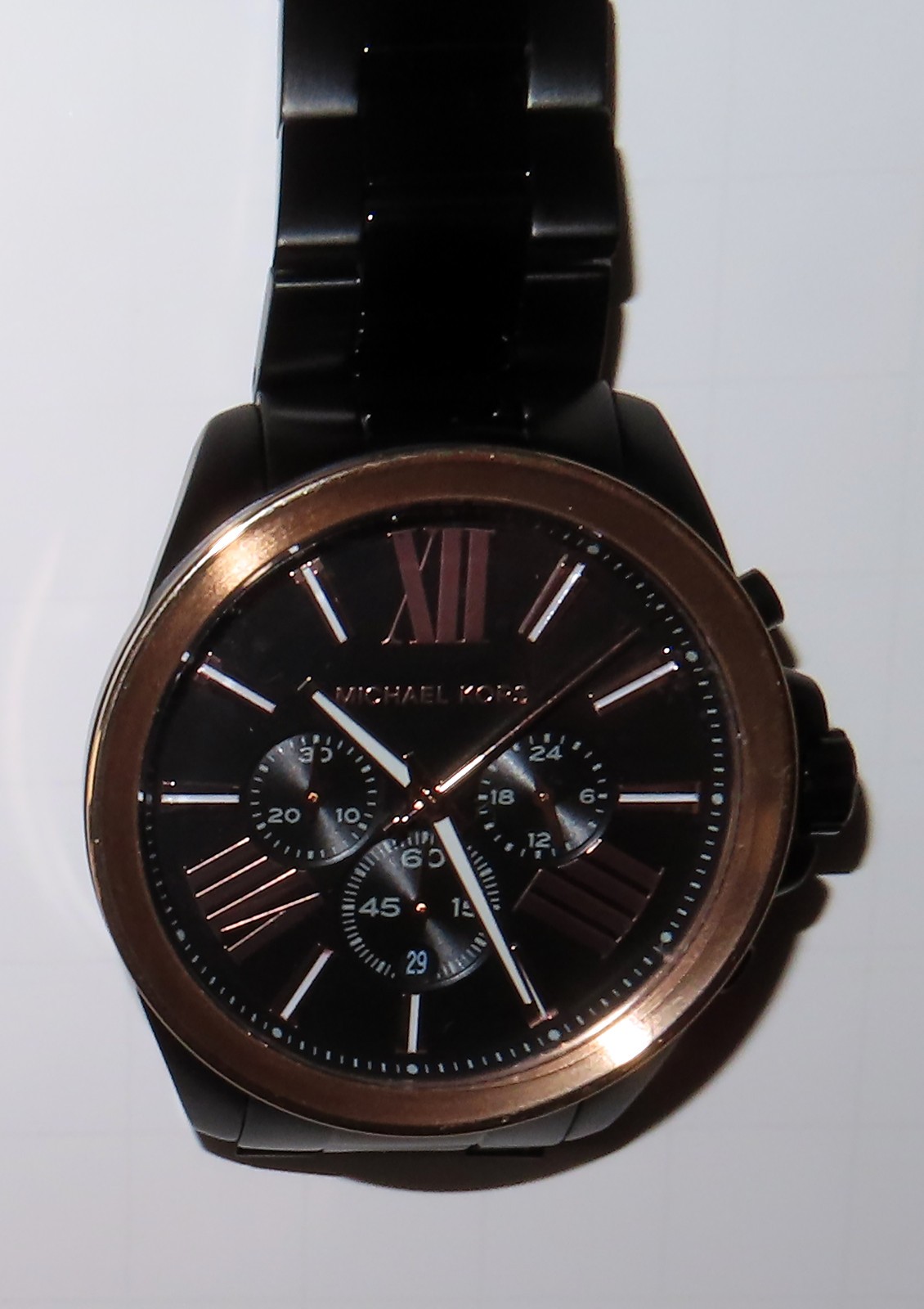 MICAHEL KORS Authentic Wren Black Rose Gold Chronograph MK8933 Men’s Watch