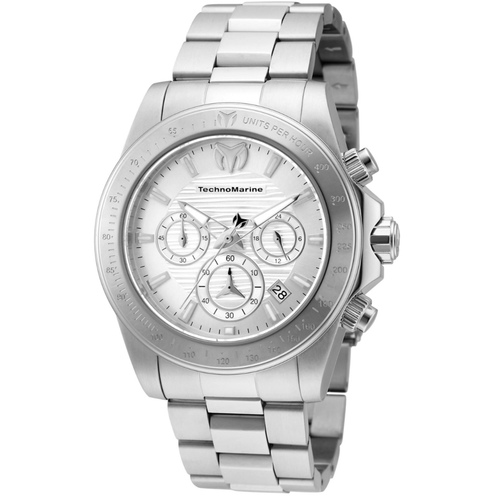 Technomarine Men’s Watch Manta Ray Chrono White Dial Silver Bracelet TM-219000