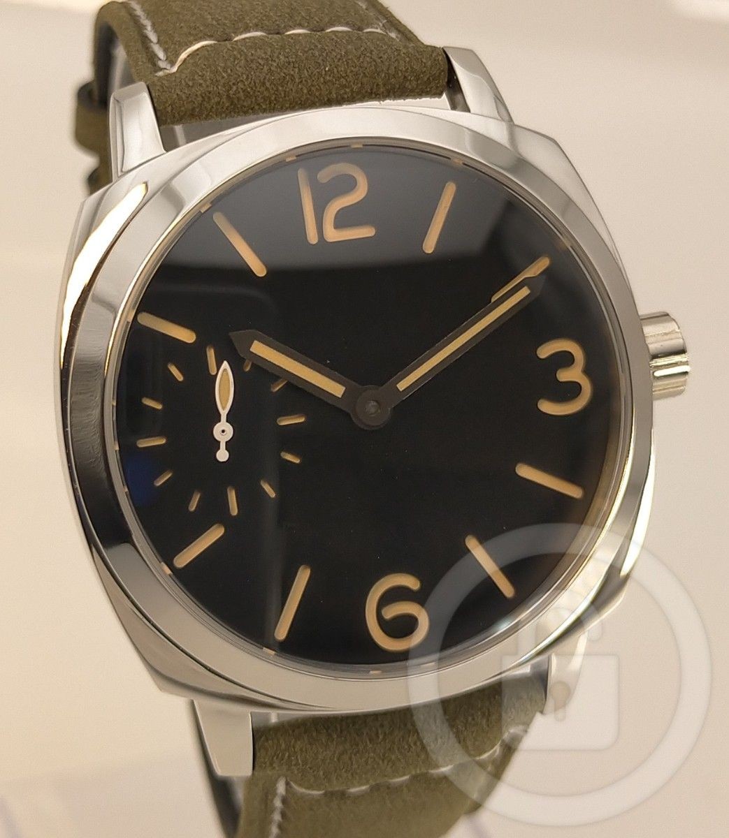 [A3P] Seagull Manual Winding Italian Military Style Green Leather Men [k9s]