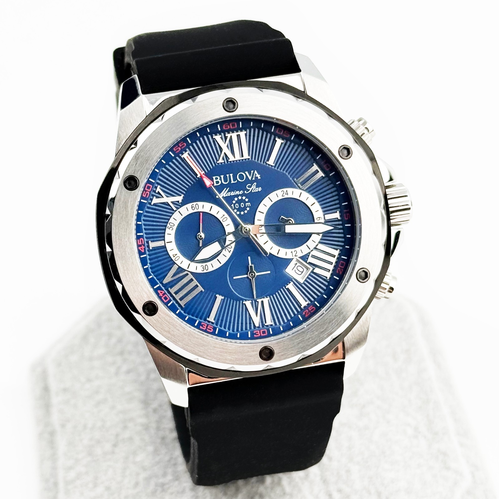 Bulova Marine Star Six Hand Quartz Chronograph Sports Men’s Watch 44 mm 98B258