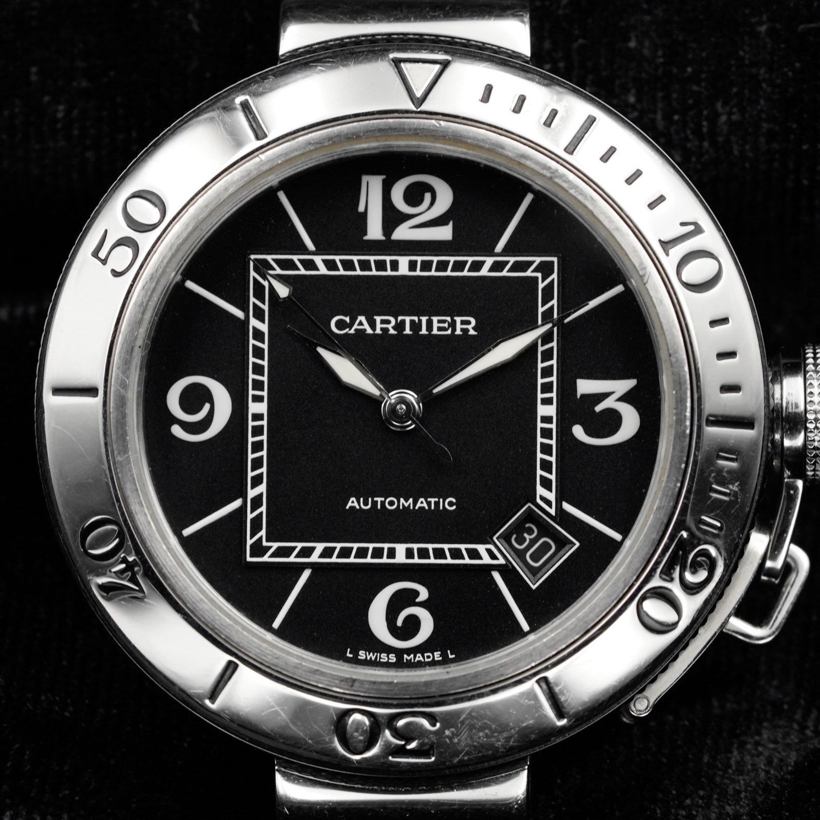 Cartier Pasha Seatimer 2790 40mm Black Dial Automatic Steel Men’s Watch & Box