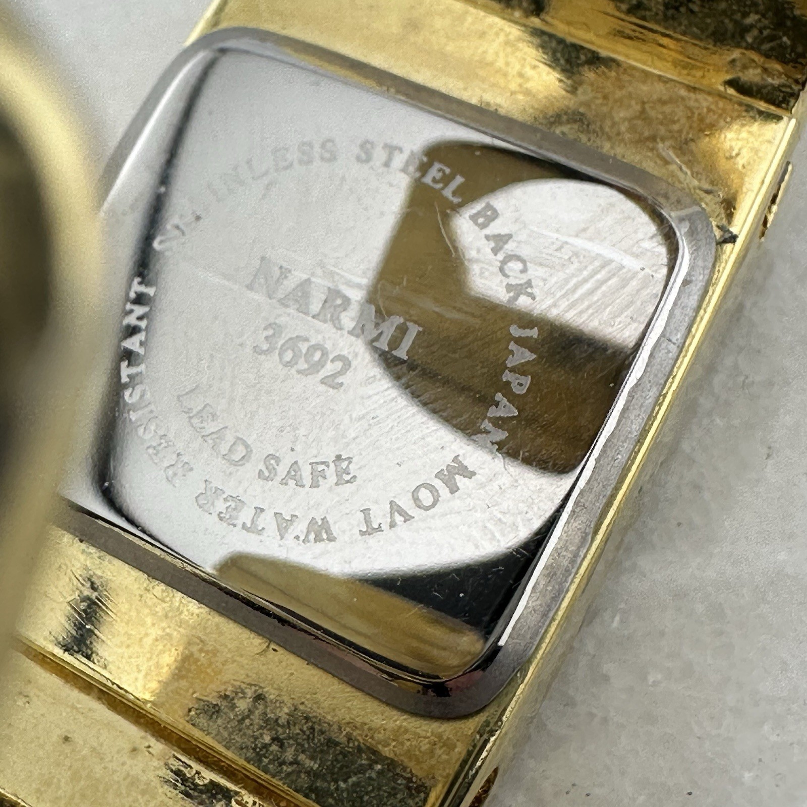 Narmi Women’s Gold Tone Cuff Watch, Size 6” – Has New Battery