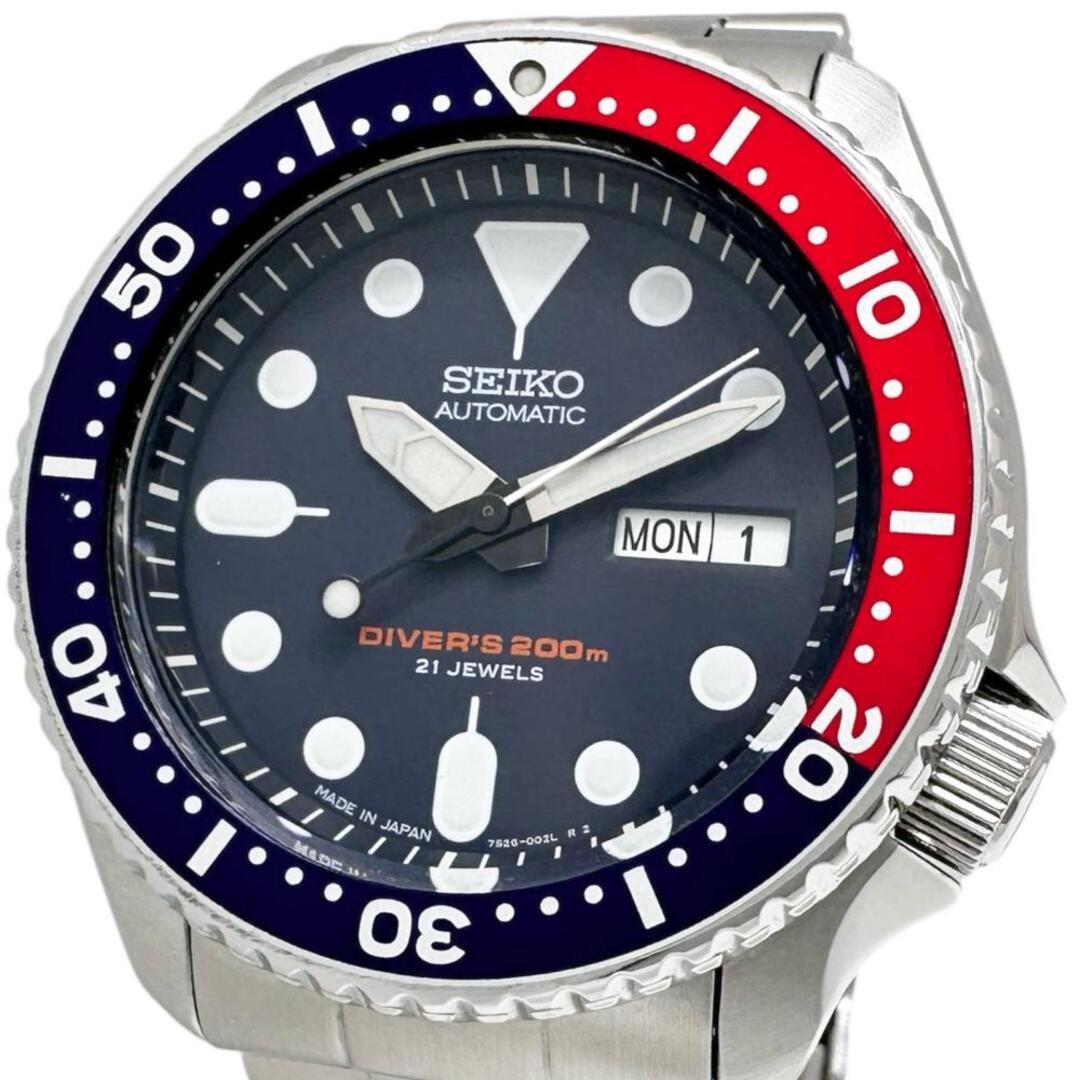 Seiko Diver 7S26-0020 Automatic Mens Watch Navy Pepsi Bezel Day-Date 42mm Japan