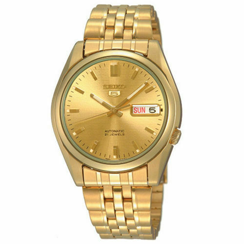 Seiko SNK366K1 Automatic Stainless Steel Gold Plated Casual Analog Men’s Watch