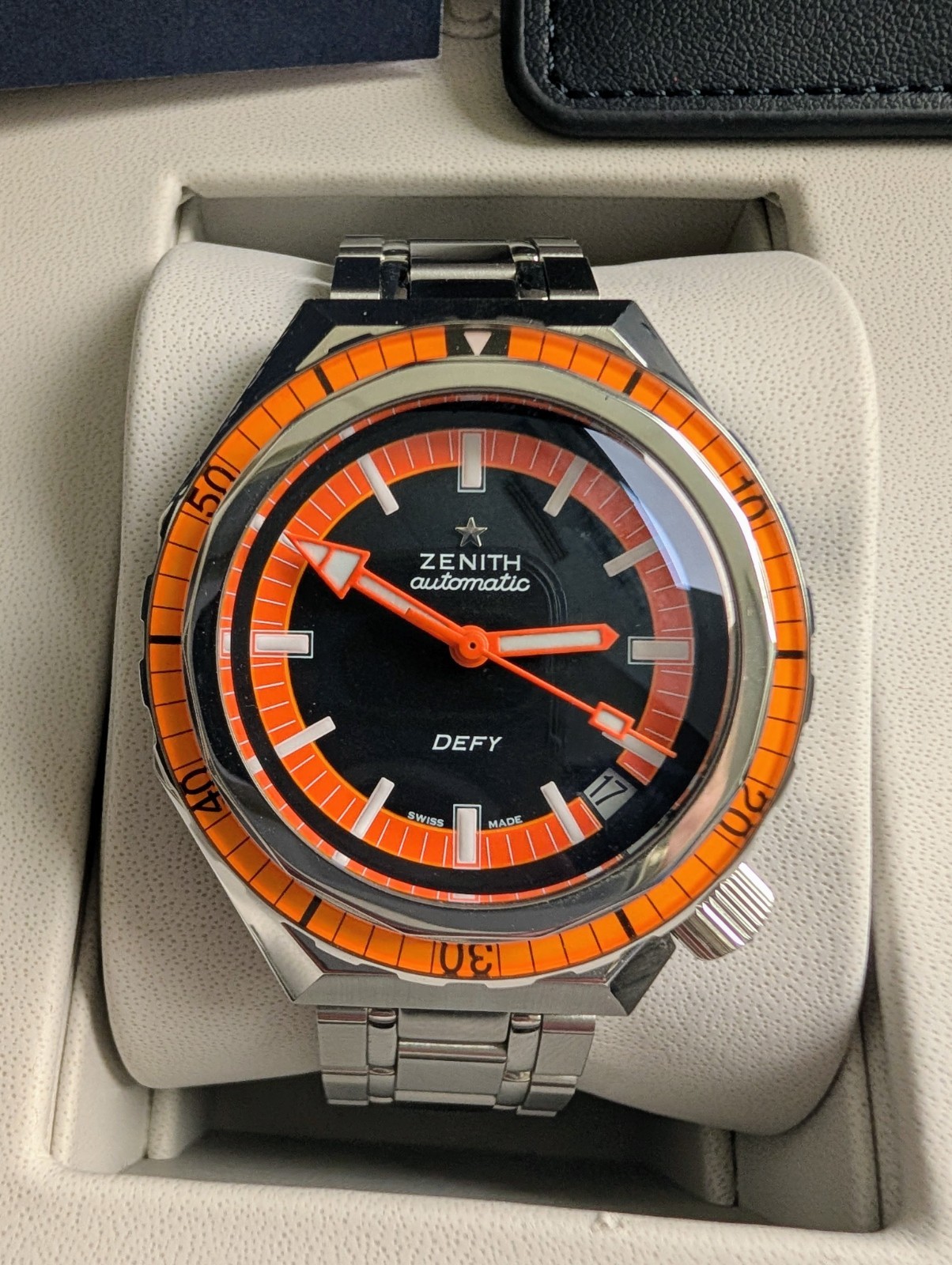 Zenith Defy Revival A3648 Orange — Full Set — Extended Warranty 2030