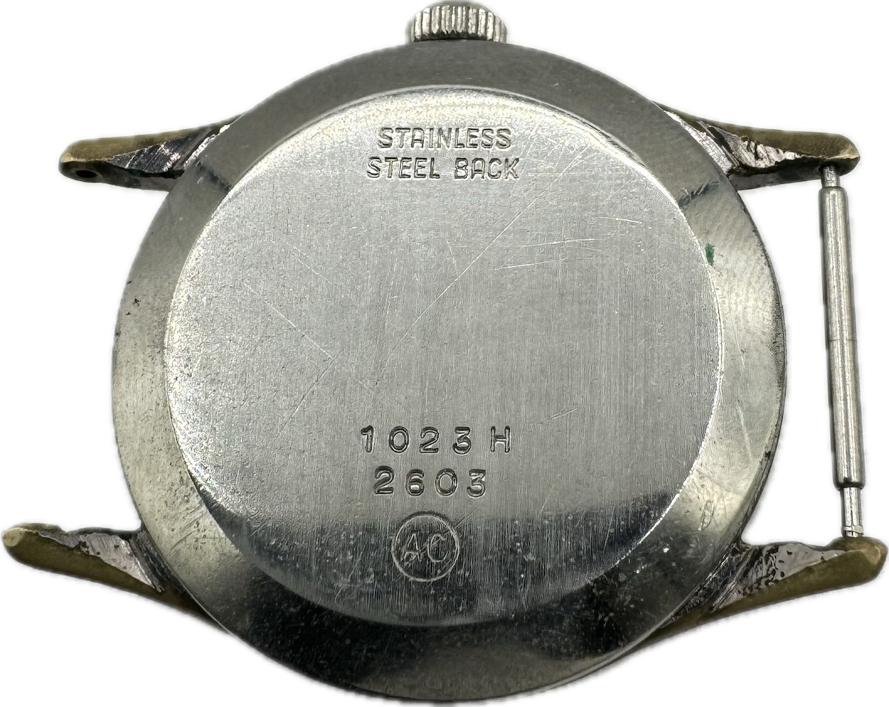 Vintage 30mm Wyler 1023H 2603 Men’s Mechanical Wristwatch Swiss Chrome
