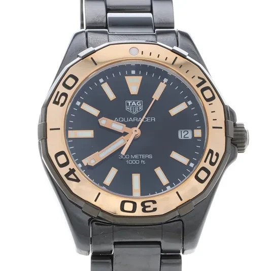 TAG Heuer Aquaracer WAY1355 Quartz Pink Gold Steel Ceramic Women’s Watch Box