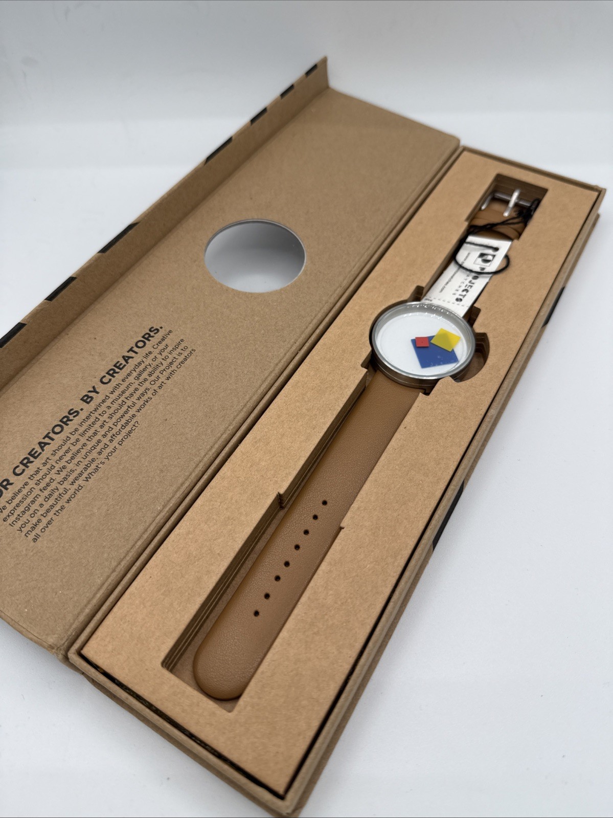 NWT Projects Bauhaus Theme Watch 40mm Case Rotating Square Indicators With Box