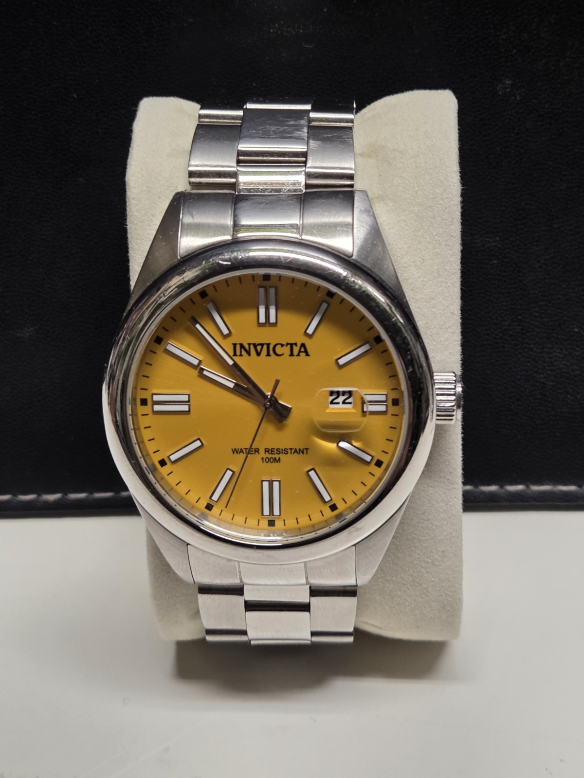 Invicta Wildcat Men’s Yellow Dial Quartz Date 38mm SS Bracelet 100m