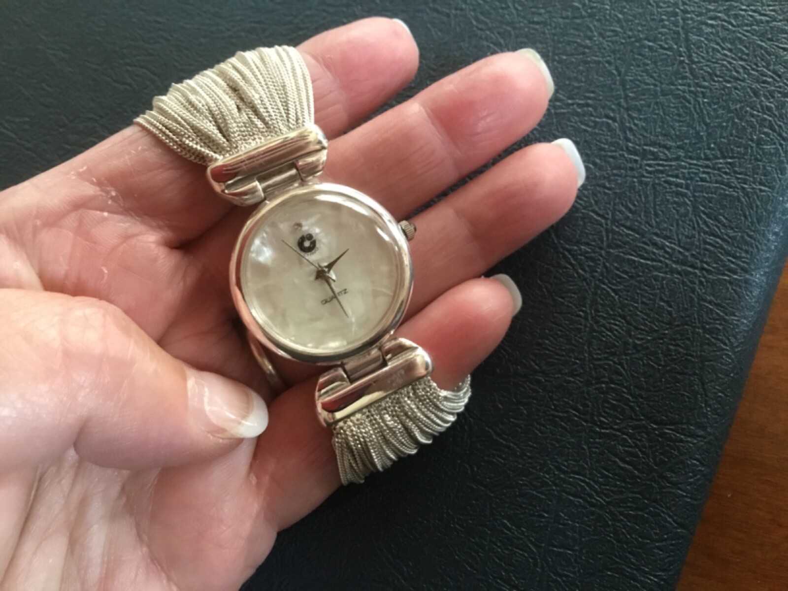 925 SOLID STERLING SILVER LADIE’S WRISTWATCH CHINO FROM ITALY 7.5 INCHES 67 GRMS