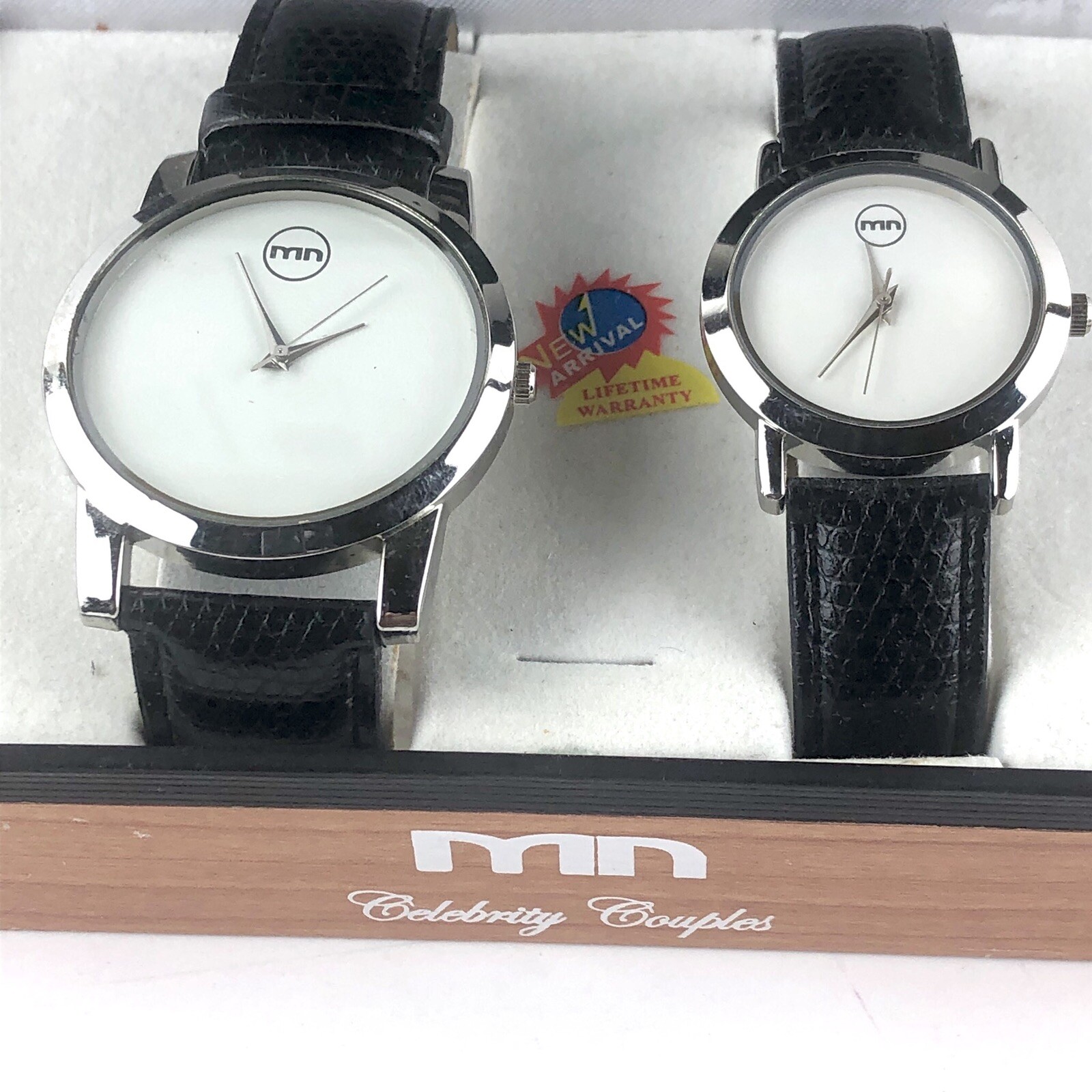 Mark Naimer Celebrity Couples Watch Set Black Leather Strap